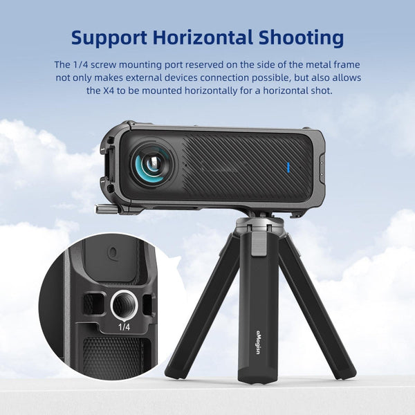 Amagisn Metal Protective Housing For Insta360 X4 With 2 Claws And Rabbit Cage Underwater Cases & Housings