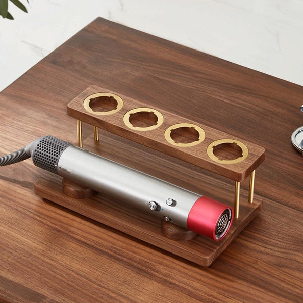 Countertop Organizer For Dyson Airwrap In Black Walnut With Brass Accents Other Home Organisation