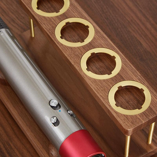 Countertop Organizer For Dyson Airwrap In Black Walnut With Brass Accents Other Home Organisation