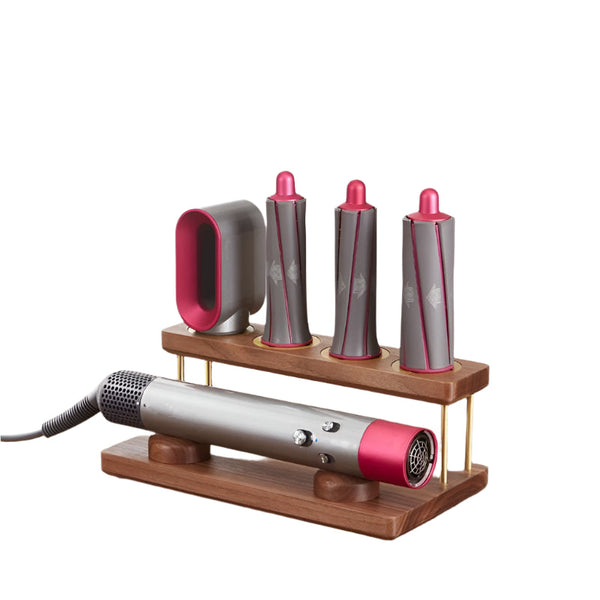 Countertop Organizer For Dyson Airwrap In Black Walnut With Brass Accents Other Home Organisation