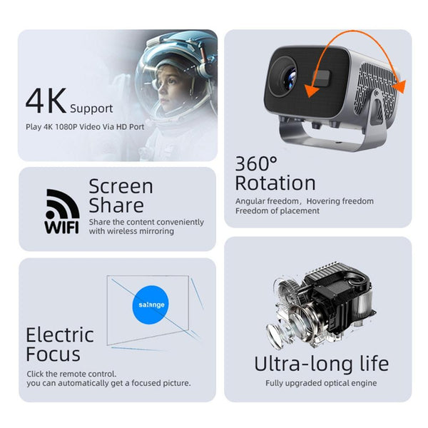 4K Android Smart Projector Compact Versatile Projectors