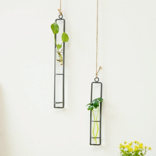 Home Gardening Iron Art Glass Wall Hanging Decorative Accessory Size M Posters & Wall Hangings