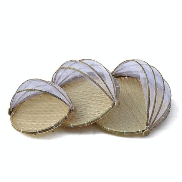 Medium Round Bamboo Woven Dustpan Basket For Household Storage Baskets