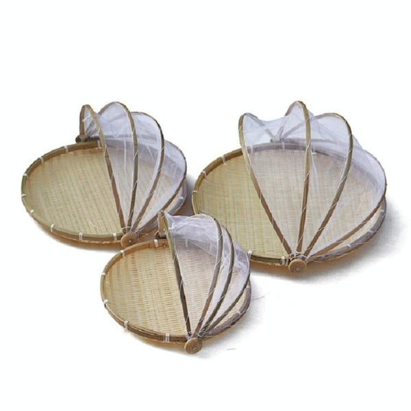 Medium Round Bamboo Woven Dustpan Basket For Household Storage Baskets