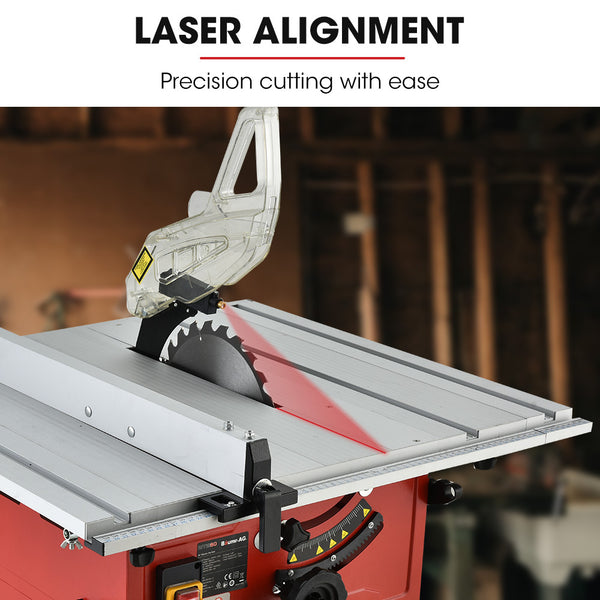 Baumr Ag 2000W 254Mm Corded Table Saw With Stand Extendable Laser Guide Table Saws