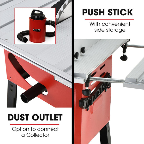 Baumr Ag 2000W 254Mm Corded Table Saw With Stand Extendable Laser Guide Table Saws