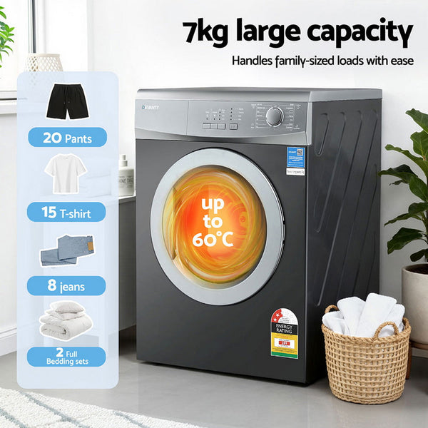 Devanti 7Kg Tumble Dryer Vented 15 Auto Programs Grey Dryers