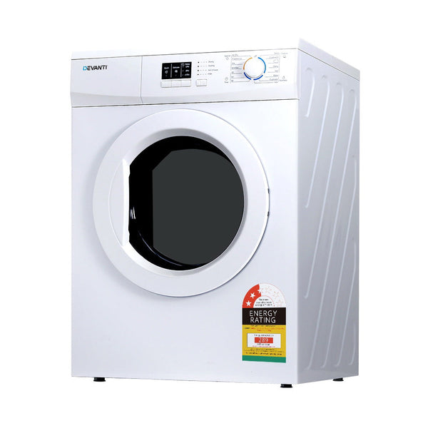 Devanti 7Kg Vented Dryer White Home Appliance Dryers