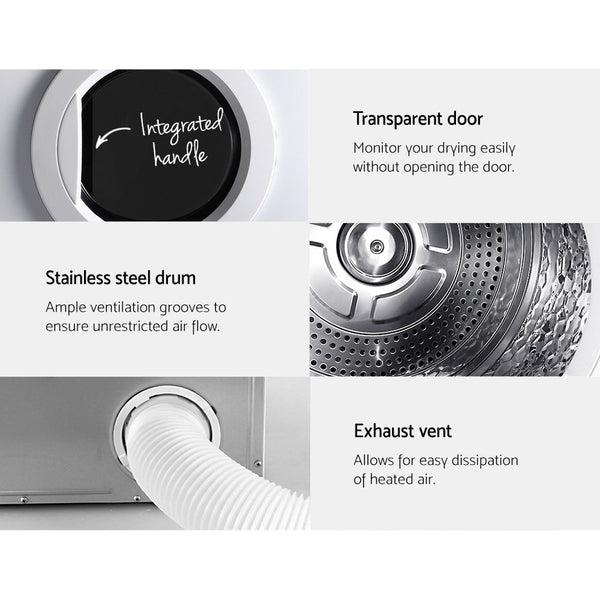 Devanti 7Kg Vented Dryer White Home Appliance Dryers