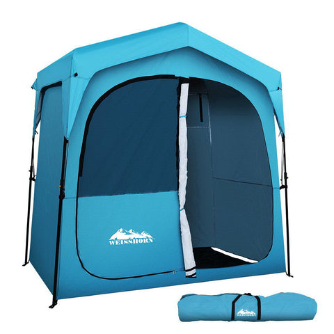 Weisshorn Double Camping Shower Toilet Tent Outdoor Fast Set Up Change Room Portable Toilets & Accessories