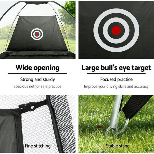 Everfit 3M Golf Practice Net Portable Training Aid Driving Target Tent Black Nets Cages & Mats