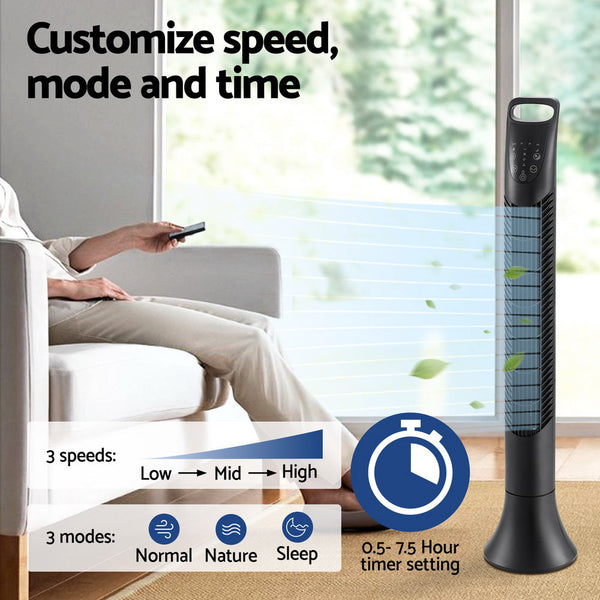 Devanti Tower Fan Oscillating 3 Speeds With Remote 91Cm Portable Fans