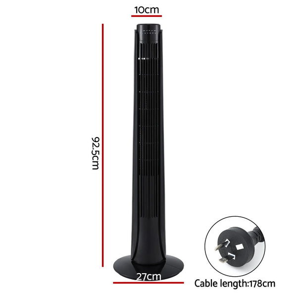 Devanti Tower Fan Oscillating 3 Speeds With Remote 93Cm Portable Fans