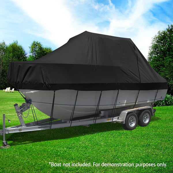 Boat Cover 19 21Ft Trailerable Jumbo Marine Grade Heavy Duty Black Boat Covers