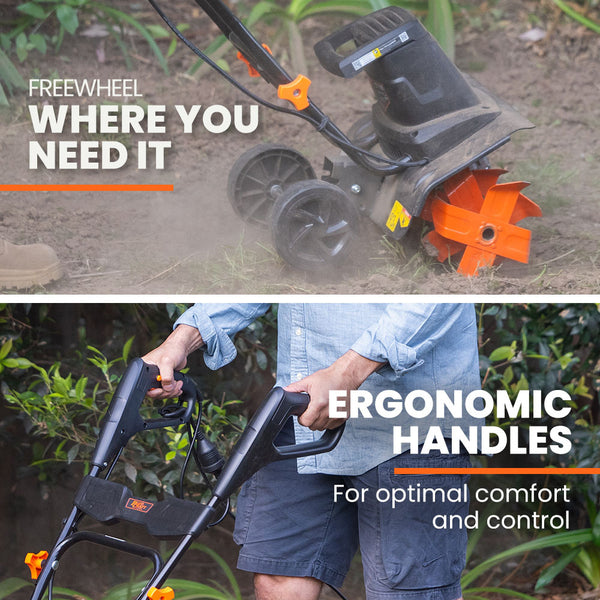 Plantcraft Electric Rotary Hoe Garden Tiller Soil Cultivator Adjustable Depth 6 Tines Hoes & Cultivators