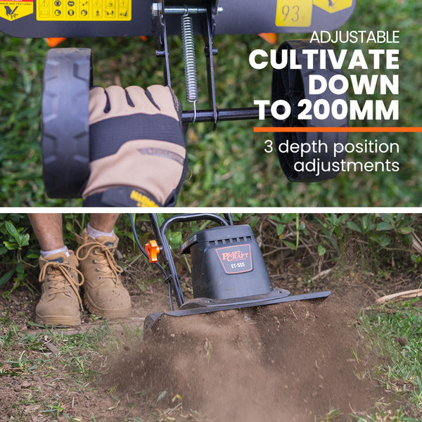 Plantcraft Electric Rotary Hoe Garden Tiller Soil Cultivator Depth 6 Tines Hoes & Cultivators
