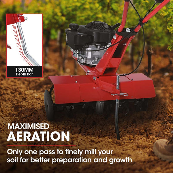 Baumr Ag 150Cc Garden Tiller Cultivator Petrol Rototiller 4 Stroke Soil Power Rotary Hoe Trampolines
