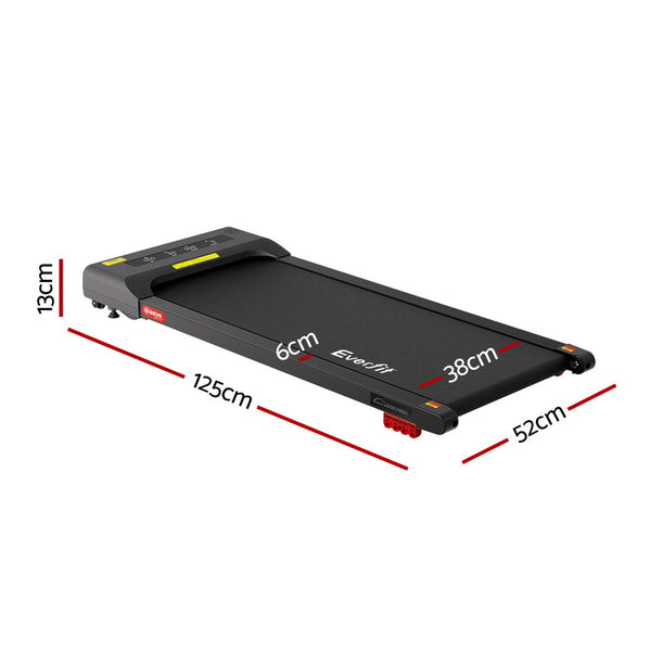 Everfit Treadmill Electric Walking Pad Incline Under Desk Home Gym 380Mm Black Treadmills