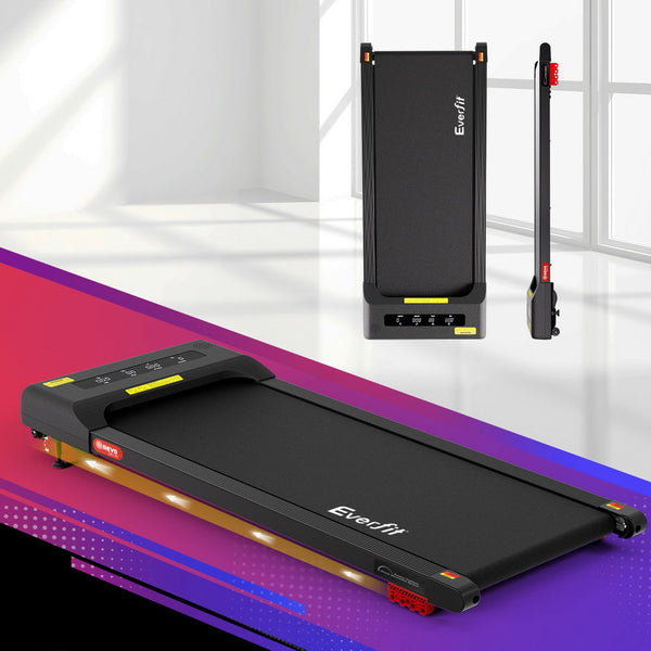 Everfit Treadmill Electric Walking Pad Incline Under Desk Home Gym 380Mm Black Treadmills