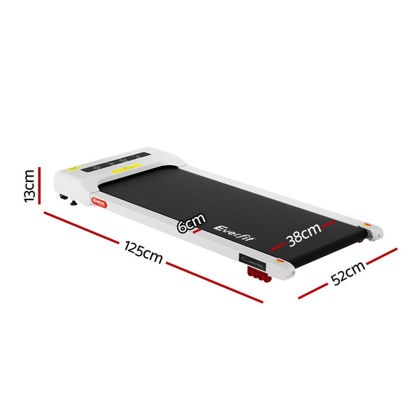Everfit Treadmill Electric Walking Pad Incline Under Desk Home Gym 380Mm White Treadmills