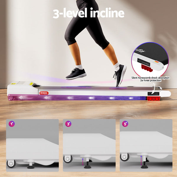Everfit Treadmill Electric Walking Pad Incline Under Desk Home Gym 380Mm White Treadmills