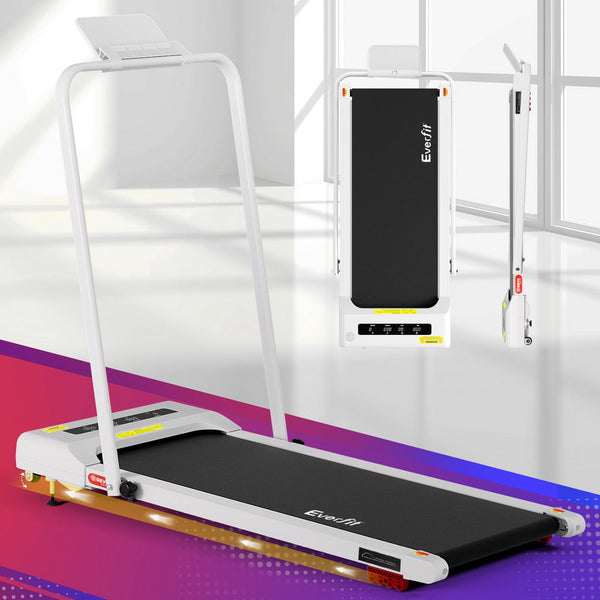 Everfit Treadmill Electric Walking Pad Incline Under Desk 380Mm White Treadmills