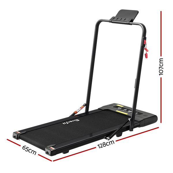 Everfit Treadmill Electric Walking Pad Under Desk Home Gym Fitness 400Mm Black Treadmills