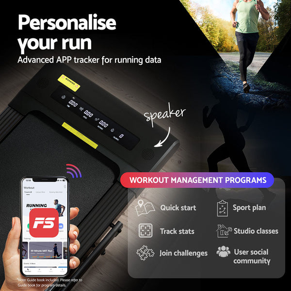 Everfit Treadmill Electric Walking Pad Under Desk Home Gym Fitness 400Mm Black Treadmills