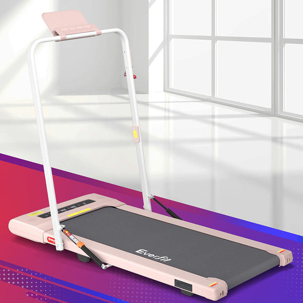 Everfit Treadmill Electric Walking Pad Under Desk Home Gym Fitness 400Mm Pink Treadmills