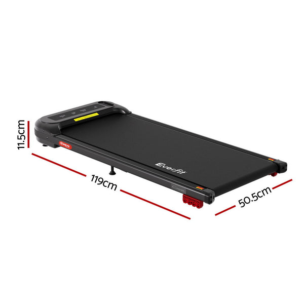 Everfit Treadmill Electric Walking Pad With Incline Under Desk Home Gym Black Treadmills