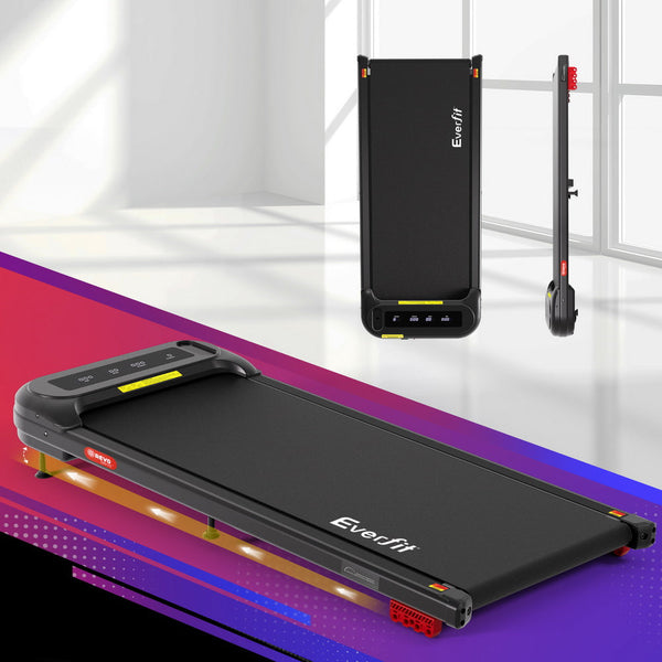 Everfit Treadmill Electric Walking Pad With Incline Under Desk Home Gym Black Treadmills