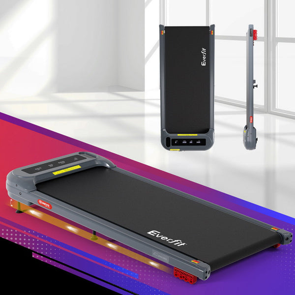 Everfit Treadmill Electric Walking Pad With Incline Under Desk Home Gym Grey Treadmills