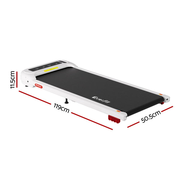 Everfit Treadmill Electric Walking Pad With Incline Under Desk Home Gym White Treadmills