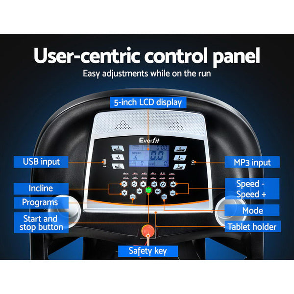 Everfit Electric Treadmill Auto Incline Home Gym Cardio Equipment 450Mm Treadmills