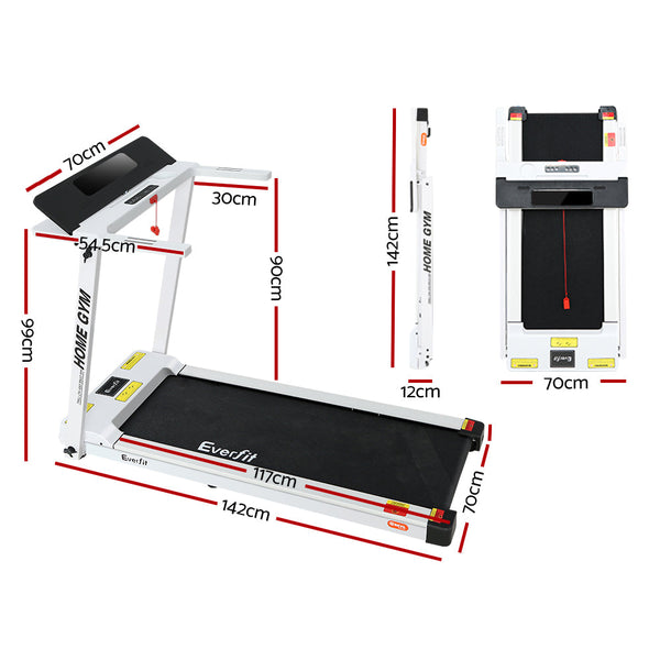 Everfit Electric Treadmill Foldable Home Gym Cardio Equipment White Treadmills