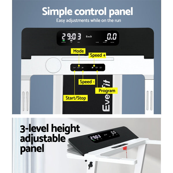 Everfit Electric Treadmill Foldable Home Gym Cardio Equipment White Treadmills