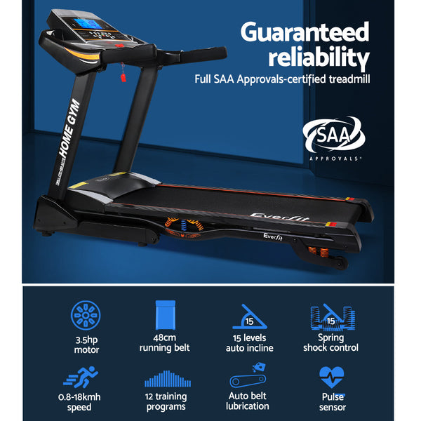Everfit Treadmill Electric Auto Incline Cardio Equipment For Home Gym Fitness Treadmills