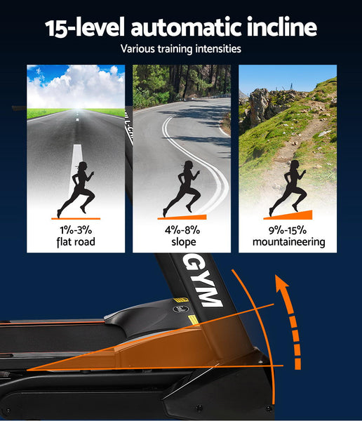 Everfit Treadmill Electric Auto Incline Cardio Equipment For Home Gym Fitness Treadmills