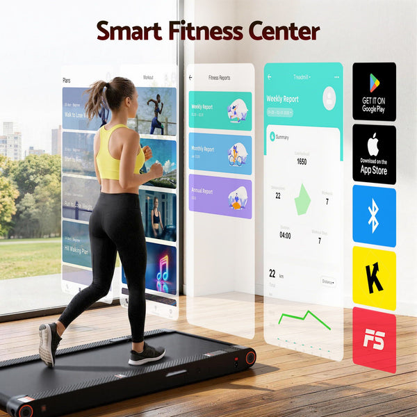 Everfit 4 In 1 Vibration Walking Pad Treadmill With App Control Black Treadmills
