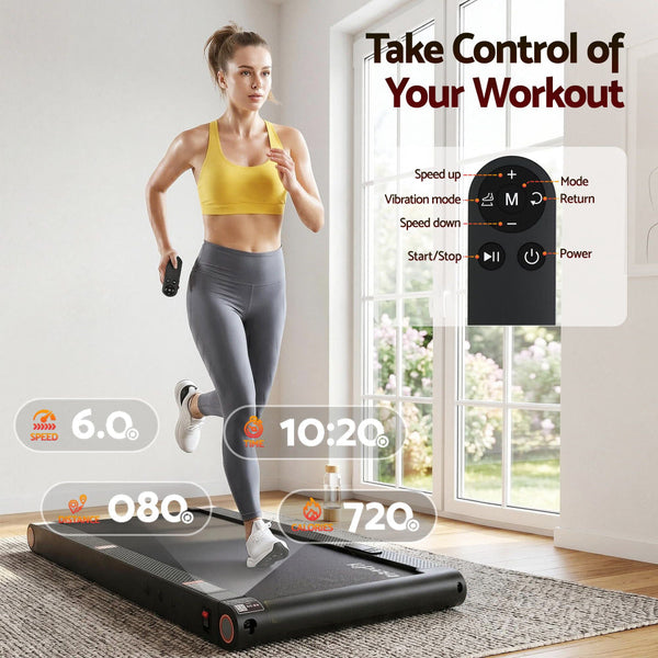 Everfit 4 In 1 Vibration Walking Pad Treadmill With App Control Black Treadmills