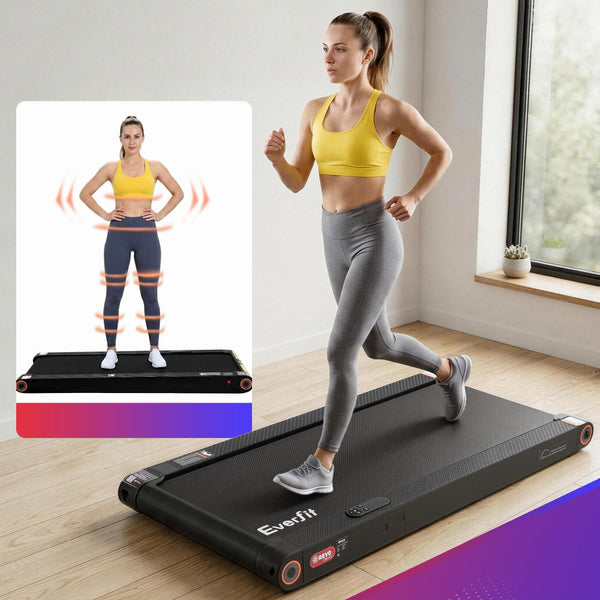 Everfit 4 In 1 Vibration Walking Pad Treadmill With App Control Black Treadmills