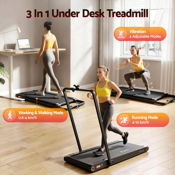Everfit 4 In 1 Walking Pad Treadmill With App Control Black Treadmills