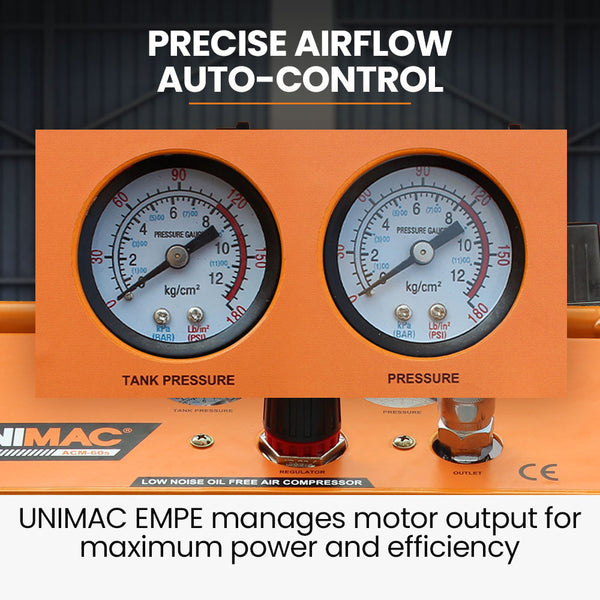 Unimac 1.5Hp 6L Silent Oil Free Portable Electric Air Compressor For Airtools Tyre Inflation Air Compressors