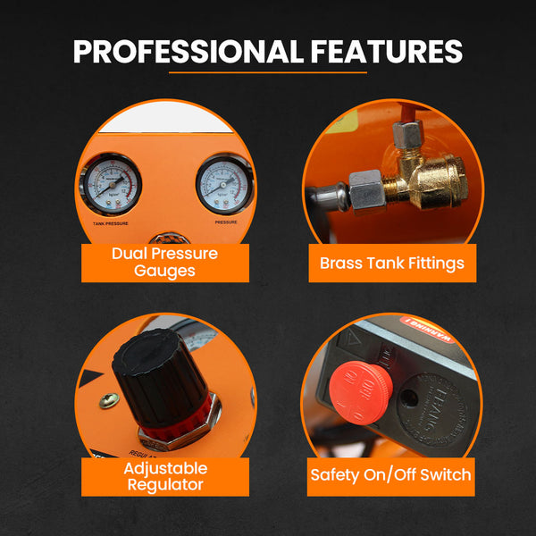 Unimac 1.5Hp 6L Silent Oil Free Portable Electric Air Compressor For Airtools Tyre Inflation Air Compressors