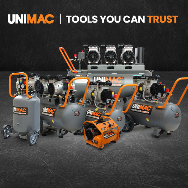 Unimac 1.5Hp 6L Silent Oil Free Portable Electric Air Compressor For Airtools Tyre Inflation Air Compressors