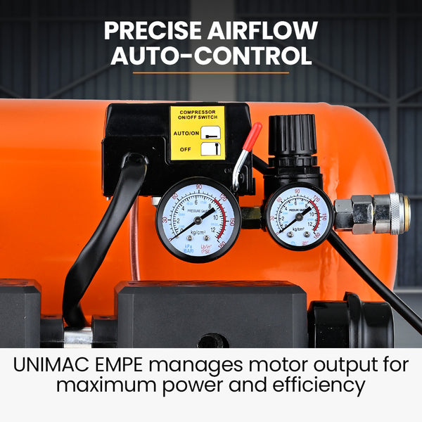Unimac 16L Twin Tank Air Compressor 116Psi Portable Silent Oil Free Electric For Airtools Tyre Inflation Air Compressors