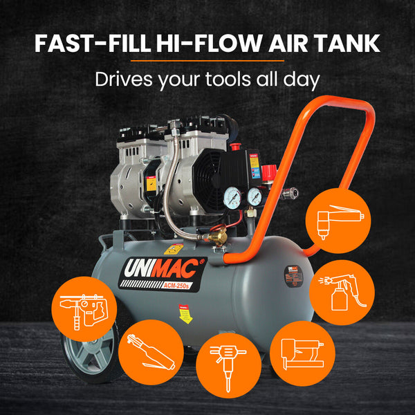Unimac 25L 1.5Hp Silent Oil Free Electric Air Compressor Portable Air Compressors