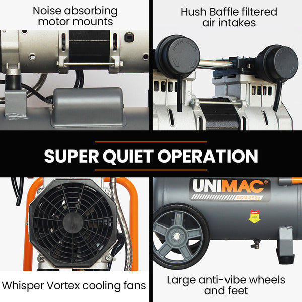 Unimac 25L 1.5Hp Silent Oil Free Electric Air Compressor Portable Air Compressors