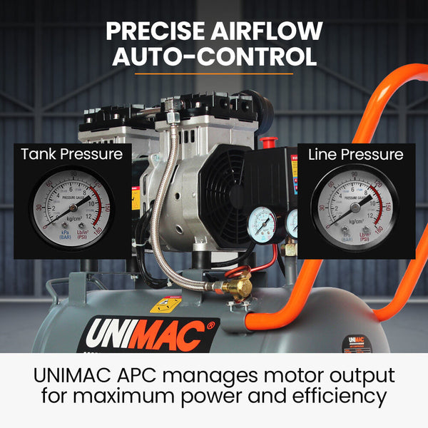 Unimac 25L 1.5Hp Silent Oil Free Electric Air Compressor Portable Air Compressors