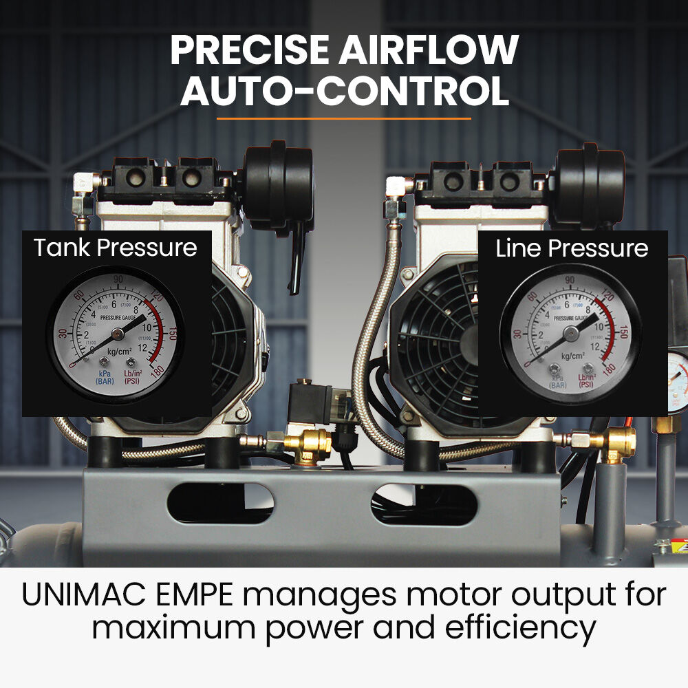 Unimac 50L 3.0Hp Silent Oil Free Electric Air Compressor, Portable ...